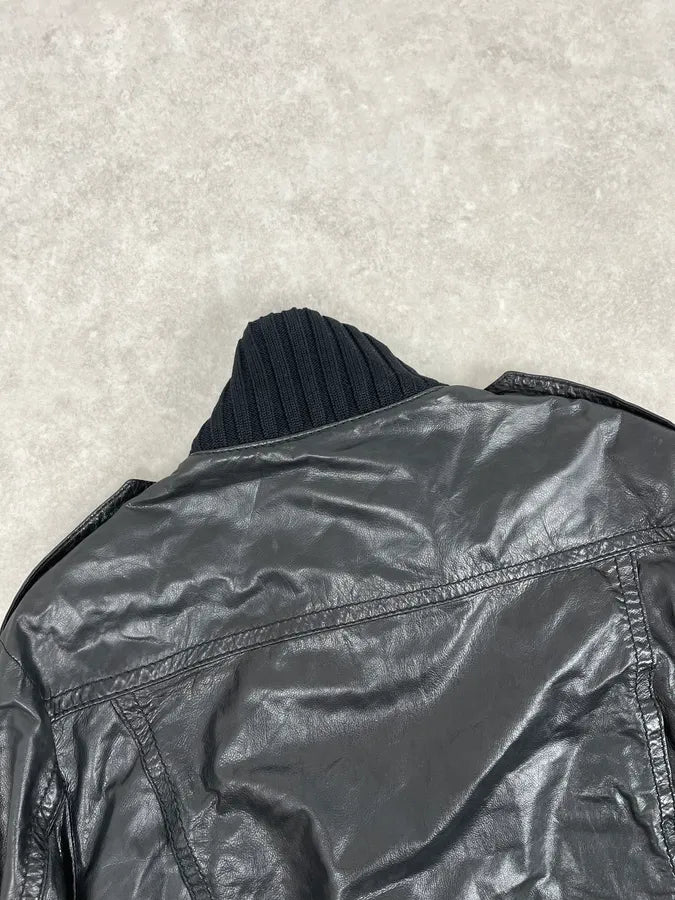 AW2007 Gucci Madonna Black Cargo Leather Jacket oTpRoOD 6