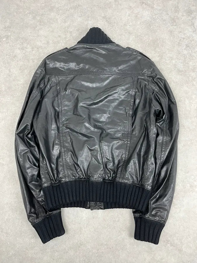AW2007 Gucci Madonna Black Cargo Leather Jacket oTpRoOD 5