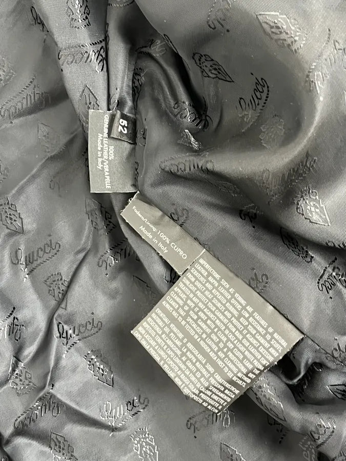 AW2007 Gucci Madonna Black Cargo Leather Jacket oTpRoOD 11