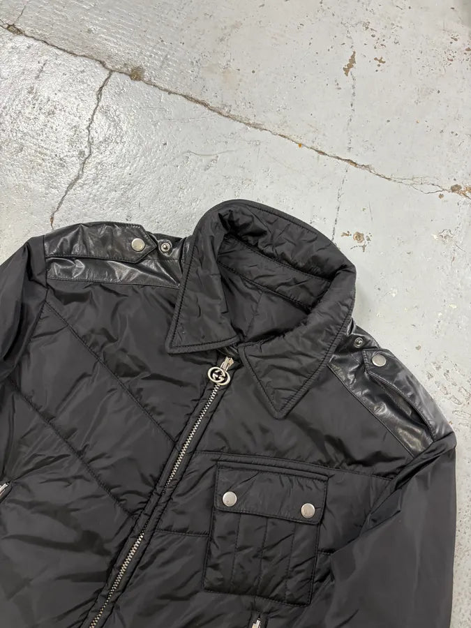 2000s Gucci Black  Nylon Quilted Puffer Jacket vZmnPBq 3