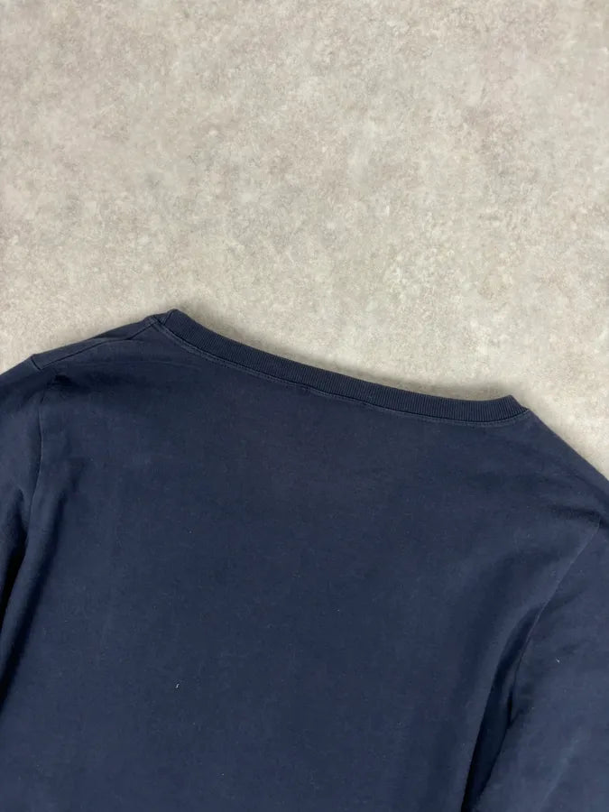 2000s Moschino Navy Mona Lisa Studded Graphic Longsleeve T-Shirt PUwrptv 5