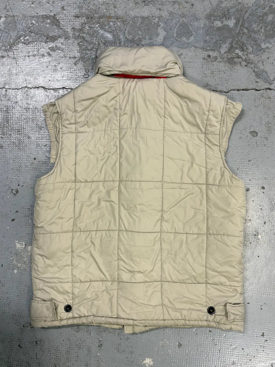 2000s Prada Beige Down Nylon Quilted Puffer Vest vXOERZs 6