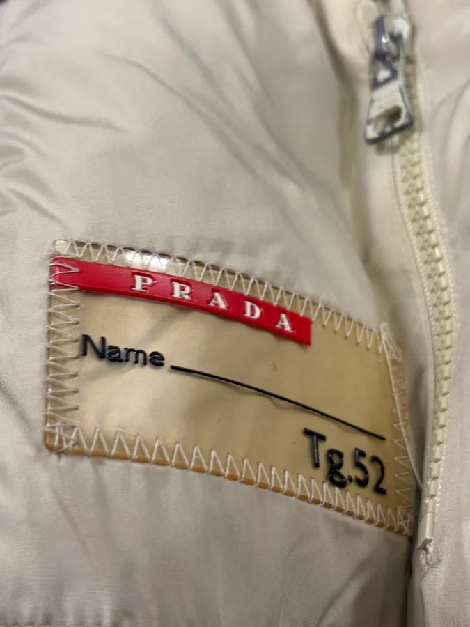 2000s Prada Beige Down Nylon Quilted Puffer Vest vXOERZs 10