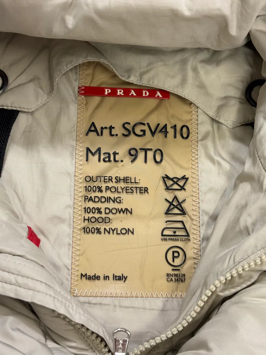 2000s Prada Beige Down Nylon Quilted Puffer Vest vXOERZs 8