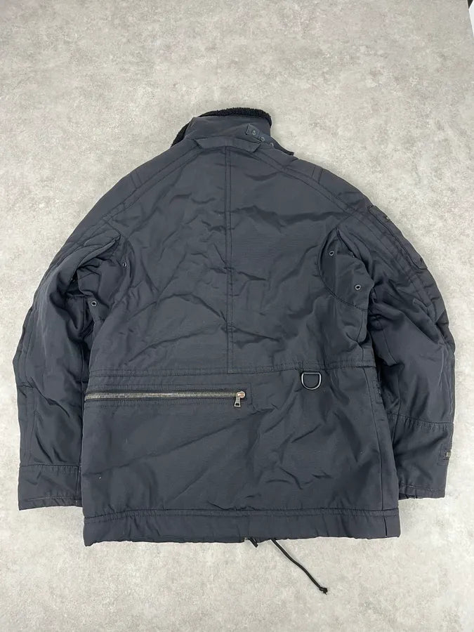 2000s Prada Black Nylon Multi-Zip Long Jacket snlltRC 4