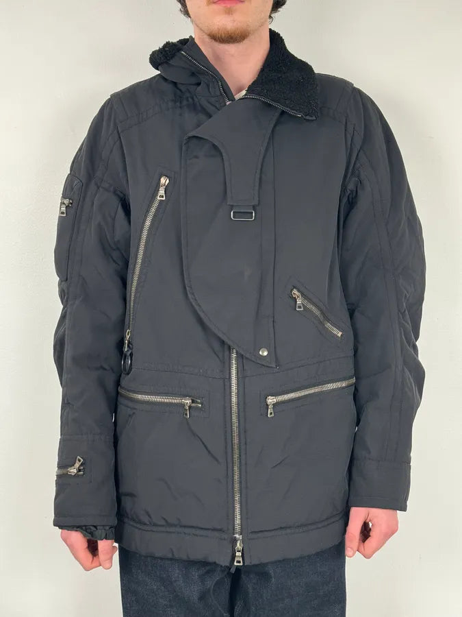 2000s Prada Black Nylon Multi-Zip Long Jacket snlltRC 1