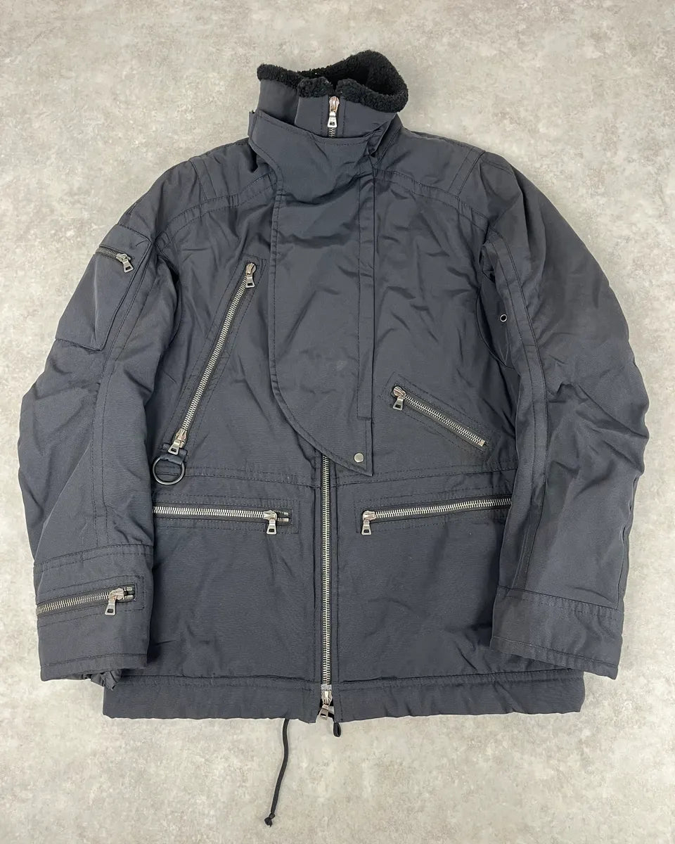 2000s Prada Black Nylon Multi-Zip Long Jacket snlltRC 0