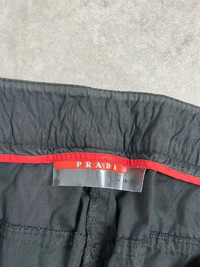 2000s Prada Black Nylon Minimalist Cargo Pants eddAryQ 11