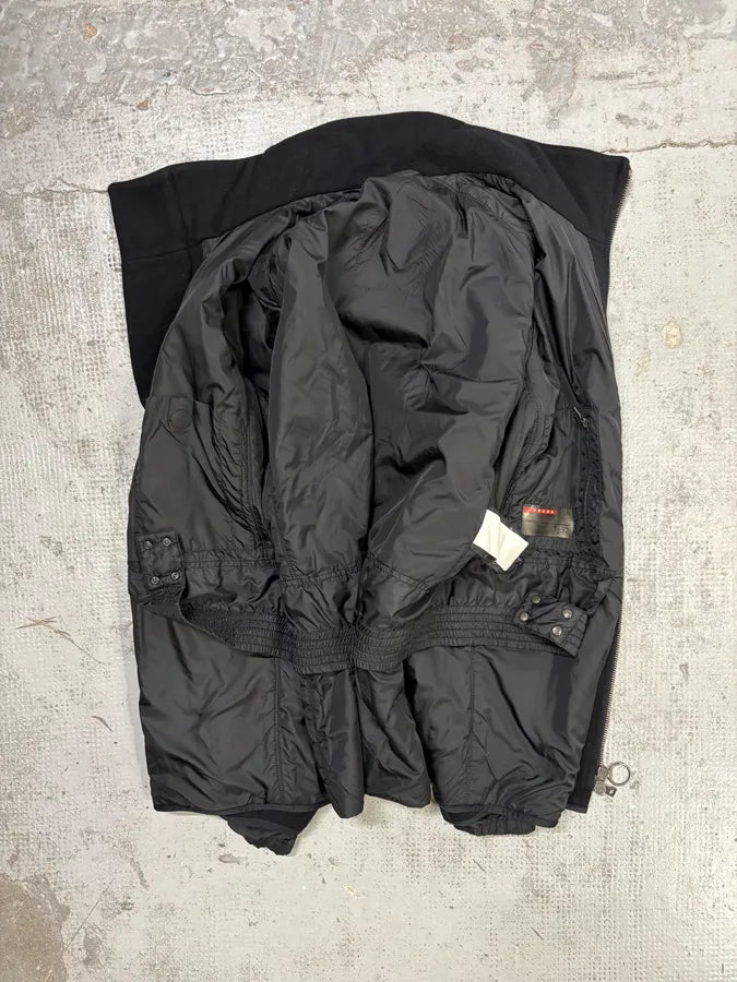 2000s Prada Black Wool Classy Jacket jOZVZtG 6