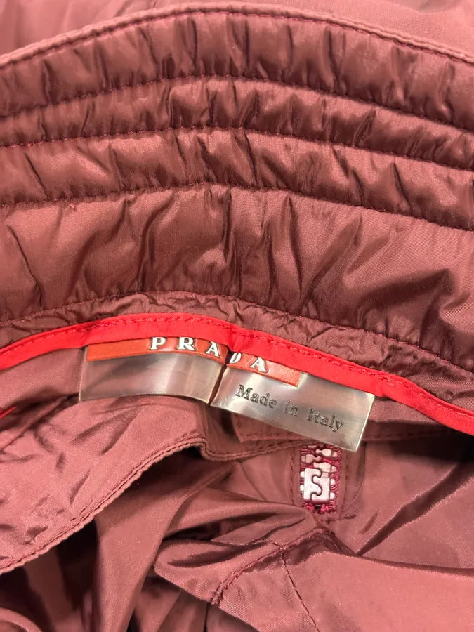SS2000 Prada Bordeaux Padded Quilted Knee Patch Pants Nylon  LwdVKdX 8