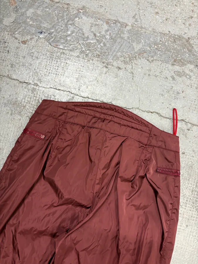 SS2000 Prada Bordeaux Padded Quilted Knee Patch Pants Nylon  LwdVKdX 6