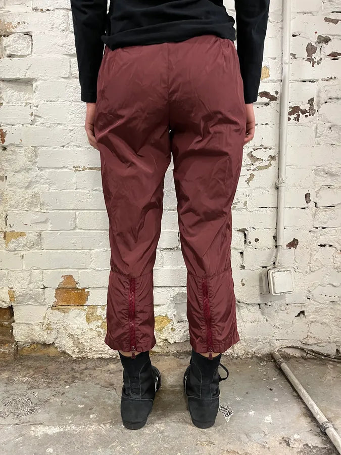 SS2000 Prada Bordeaux Padded Quilted Knee Patch Pants Nylon  LwdVKdX 3