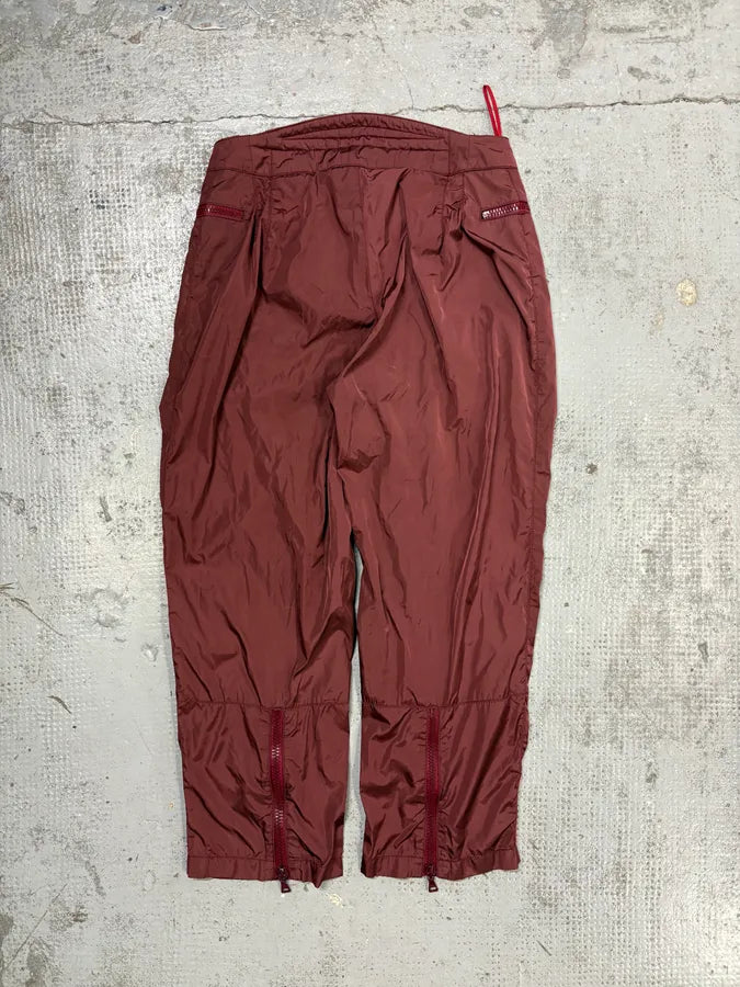 SS2000 Prada Bordeaux Padded Quilted Knee Patch Pants Nylon  LwdVKdX 5