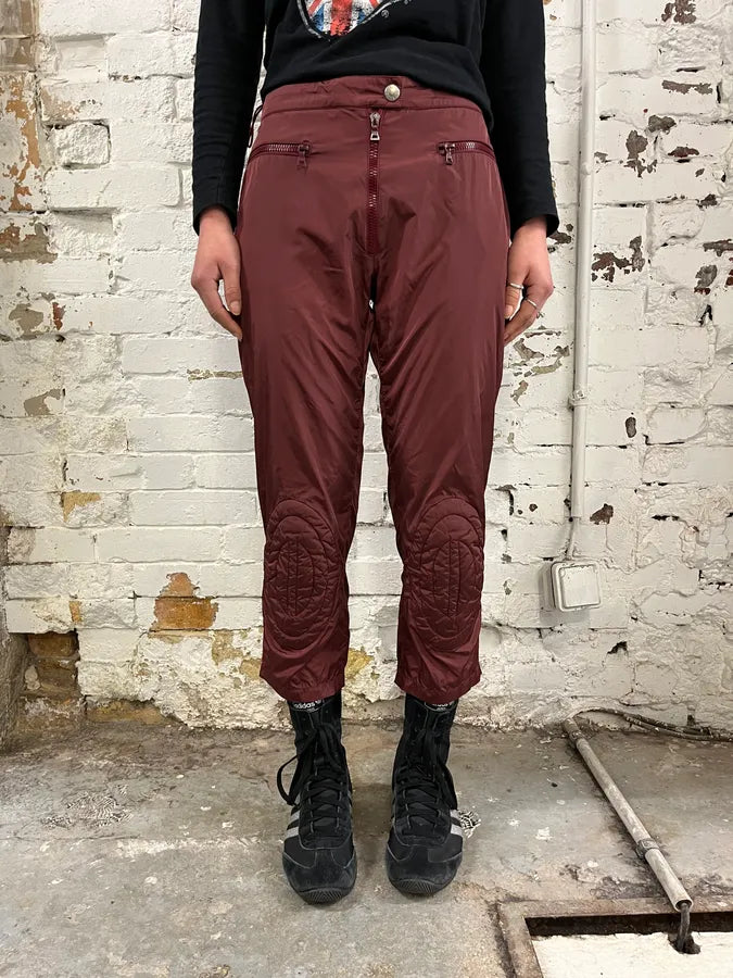 SS2000 Prada Bordeaux Padded Quilted Knee Patch Pants Nylon  LwdVKdX 1
