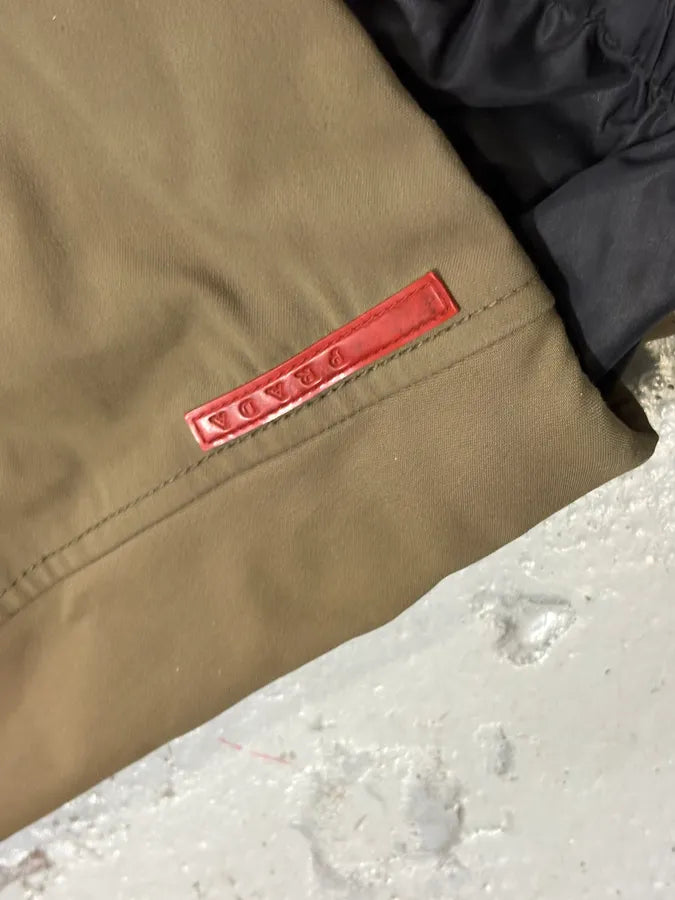 AW2009 Prada Linea Rossa Beige Nylon Ski Removable Hood Jacket emVdwJR 8