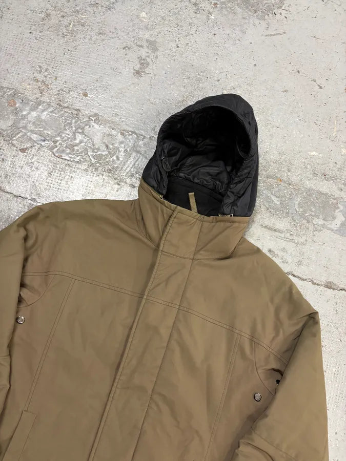 AW2009 Prada Linea Rossa Beige Nylon Ski Removable Hood Jacket emVdwJR 3