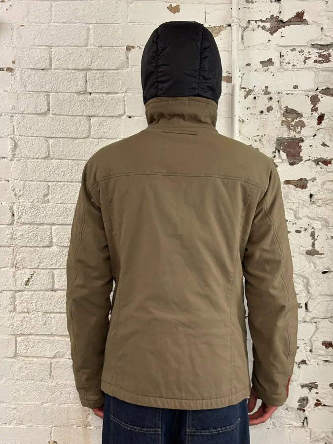 AW2009 Prada Linea Rossa Beige Nylon Ski Removable Hood Jacket emVdwJR 2