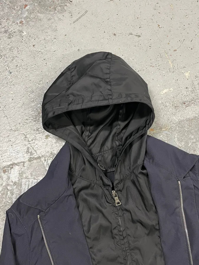 AW2009 Prada Navy Nylon Hooded Jacket Linea Rossa BjQMMoL 5