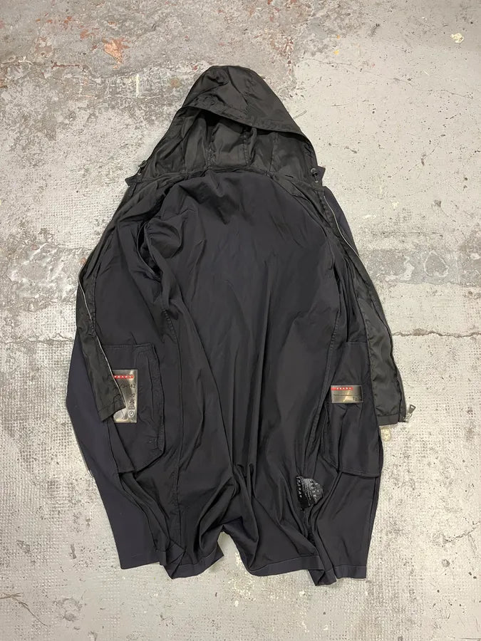 AW2009 Prada Navy Nylon Hooded Jacket Linea Rossa BjQMMoL 8