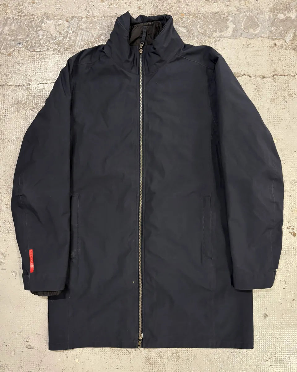 AW2008 Prada Navy Nylon Long Jacket  oIPTEvQ 0