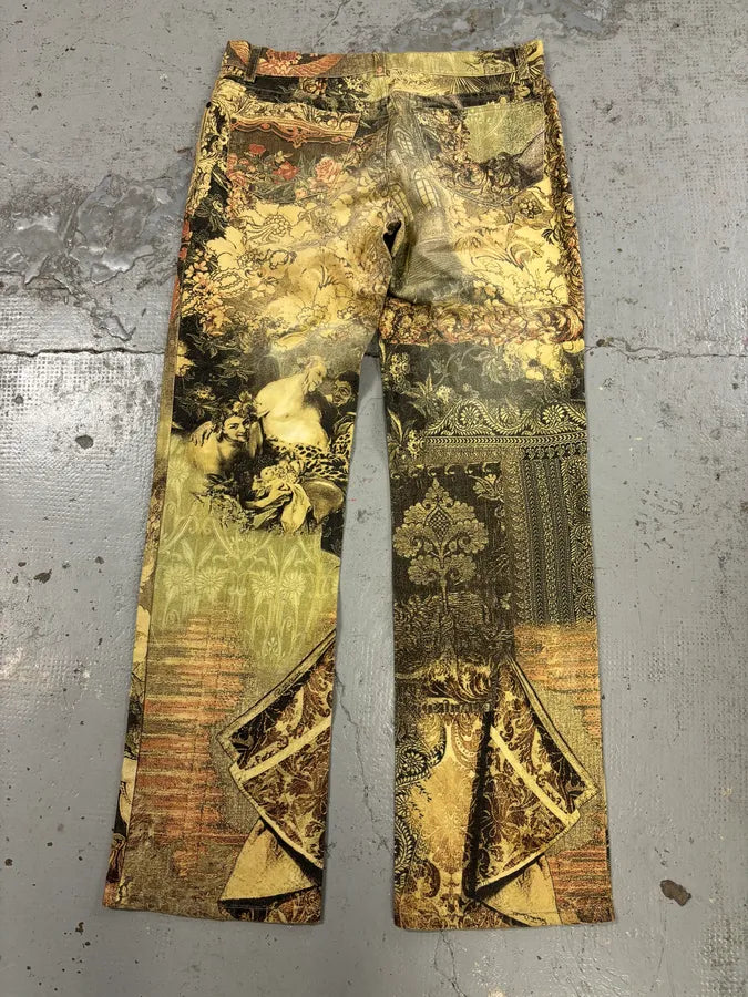2000s Roberto Cavalli Beige Medieval Baroque Pants QFZUzNf 5