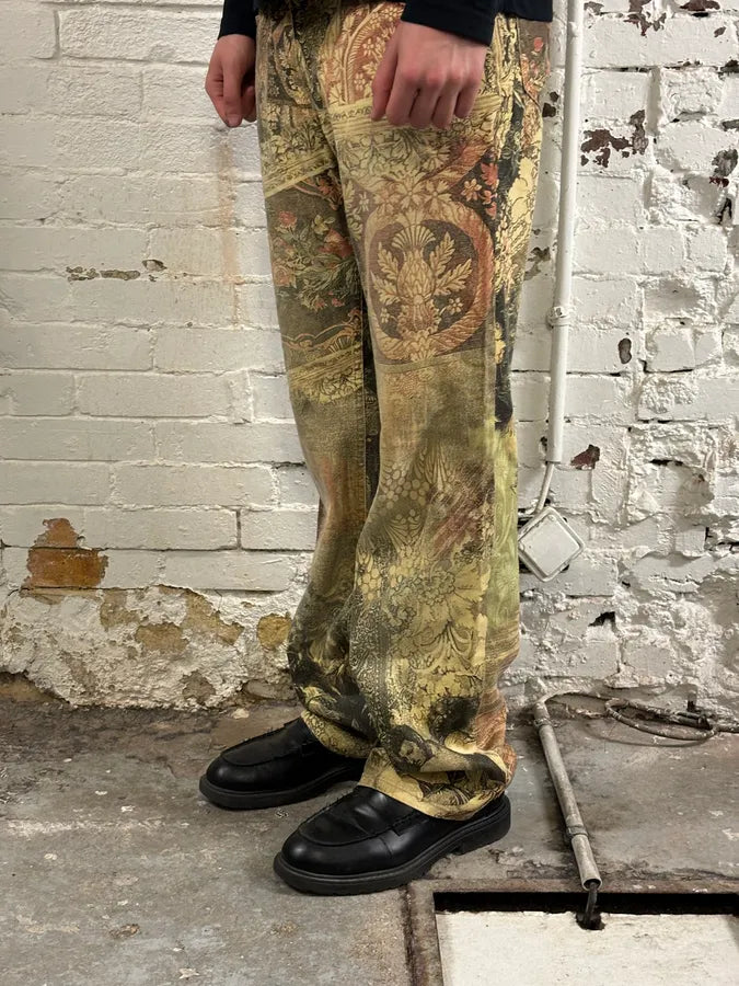 2000s Roberto Cavalli Beige Medieval Baroque Pants QFZUzNf 1