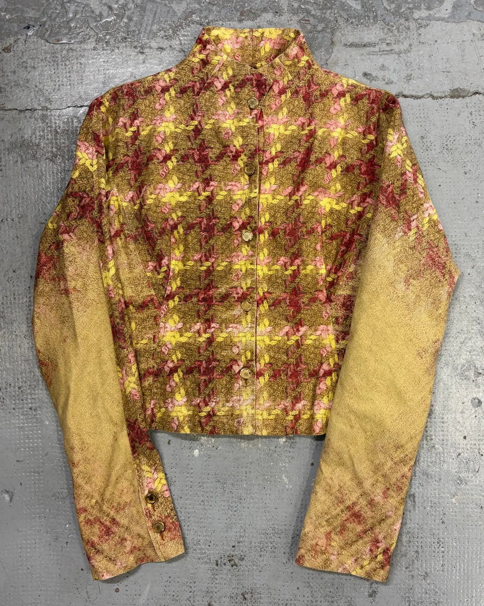 AW2002 Roberto Cavalli Gold Floral Jacquard Jacket HXPTvwO 0