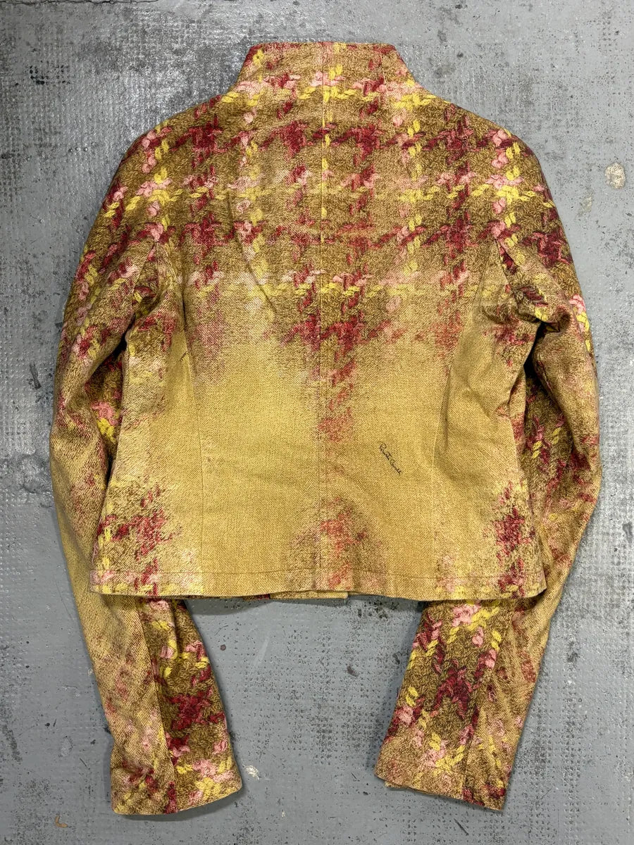 AW2002 Roberto Cavalli Gold Floral Jacquard Jacket HXPTvwO 4