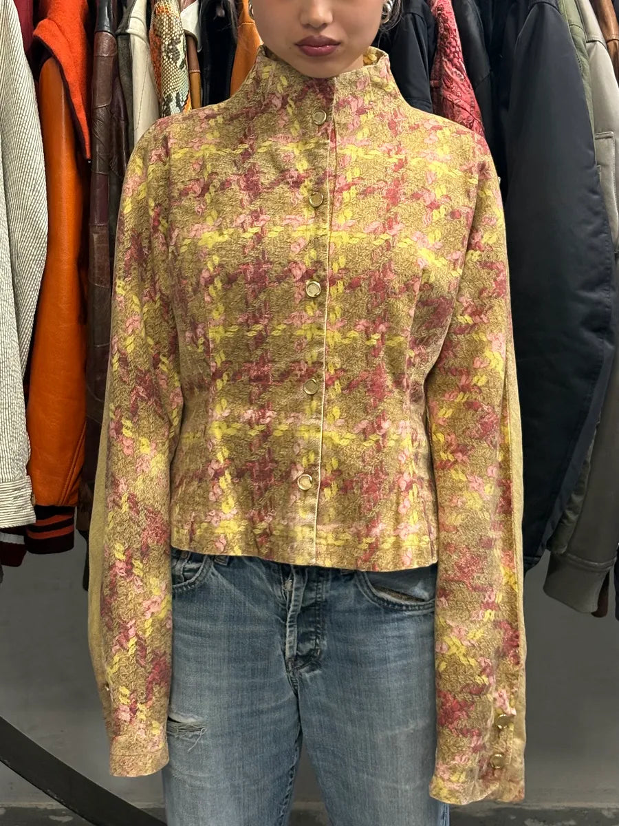 AW2002 Roberto Cavalli Gold Floral Jacquard Jacket HXPTvwO 1