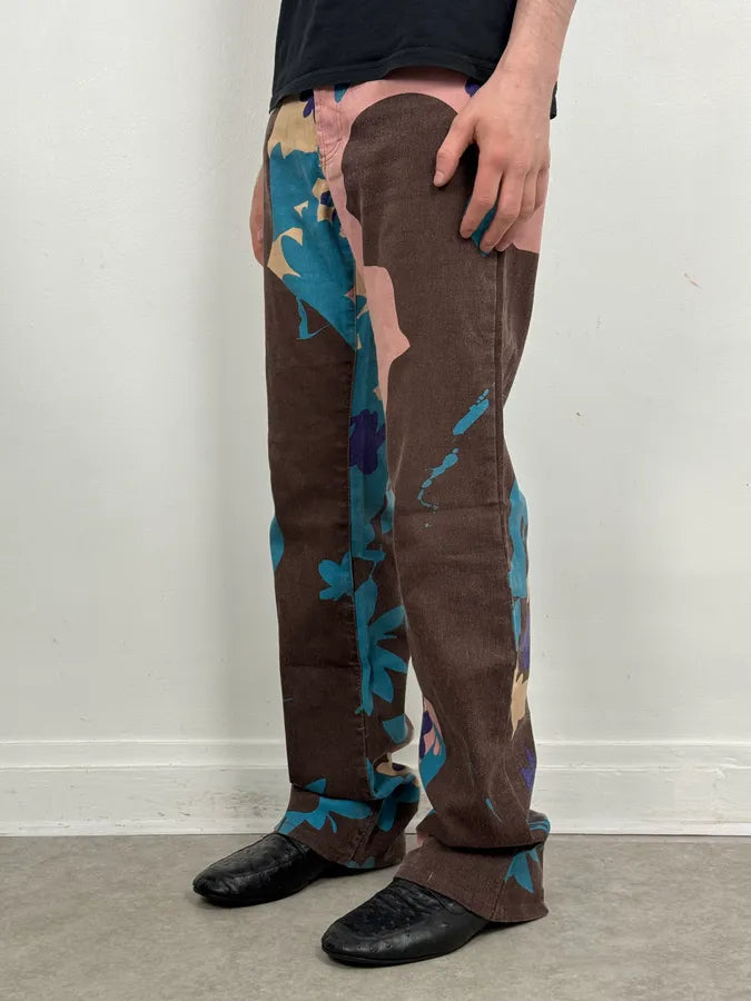 2000s Roberto Cavalli Multicolor Cotton Floral Print Pants uKTbpuE 2