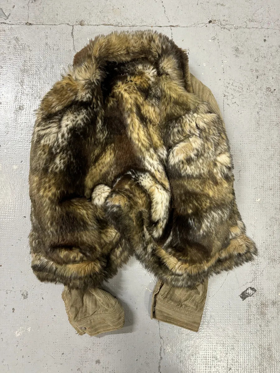 FW2001 Dolce & Gabbana Beige Fur Corduroy Jacket NqBKqbw 1
