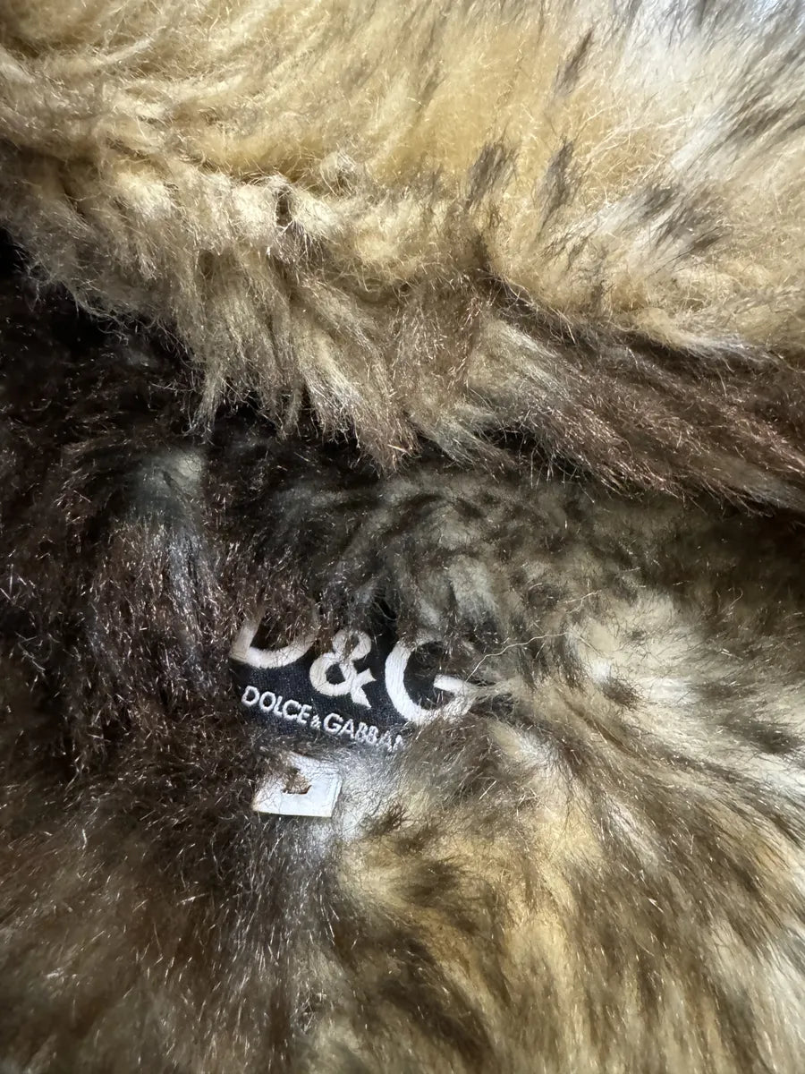 FW2001 Dolce & Gabbana Beige Fur Corduroy Jacket NqBKqbw 7