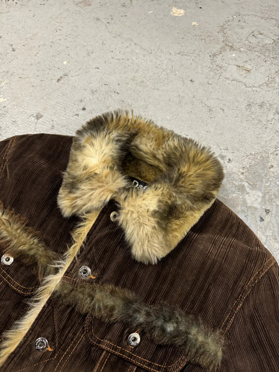 FW2001 Dolce & Gabbana Fur Brown Corduroy Jacket (M) OayQbdw 8