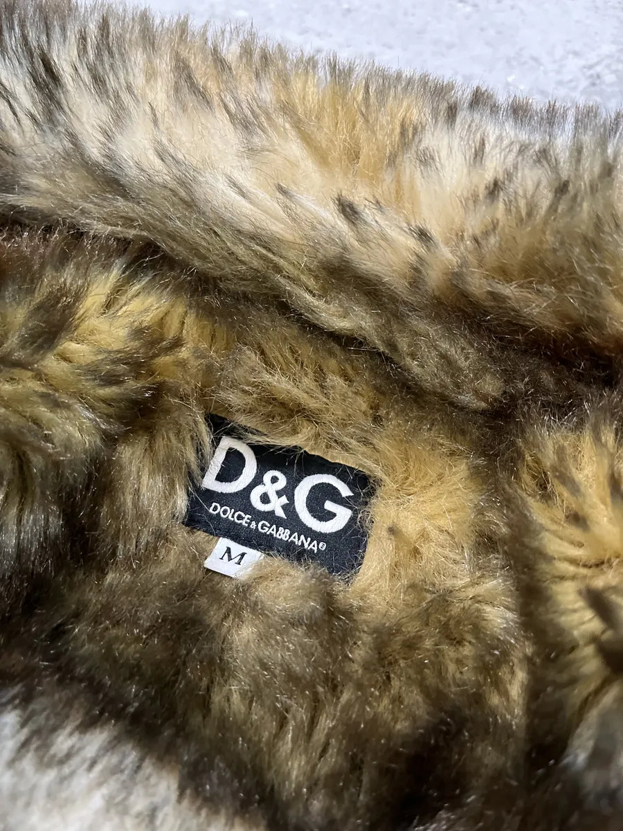 FW2001 Dolce & Gabbana Fur Brown Corduroy Jacket (M) OayQbdw 9