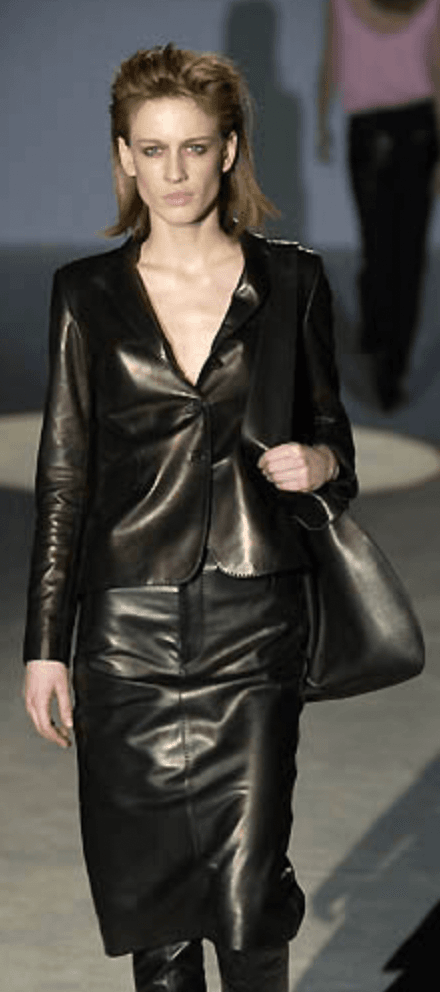 FW2001 Gucci Black Leather Minimal Blazer Jacket by Tom Ford poZspvA 1