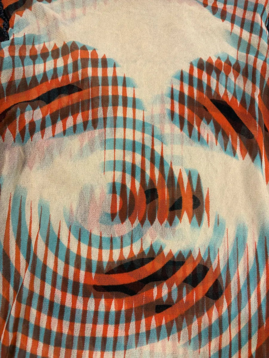 FW2001 Jean Paul Gaultier Red Mesh Top Greta Garbo Turtleneck vBHCAKX 5