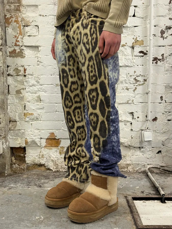 FW2001 Roberto Cavalli Blue Ocean Leopard Pants vcKnHlS 2