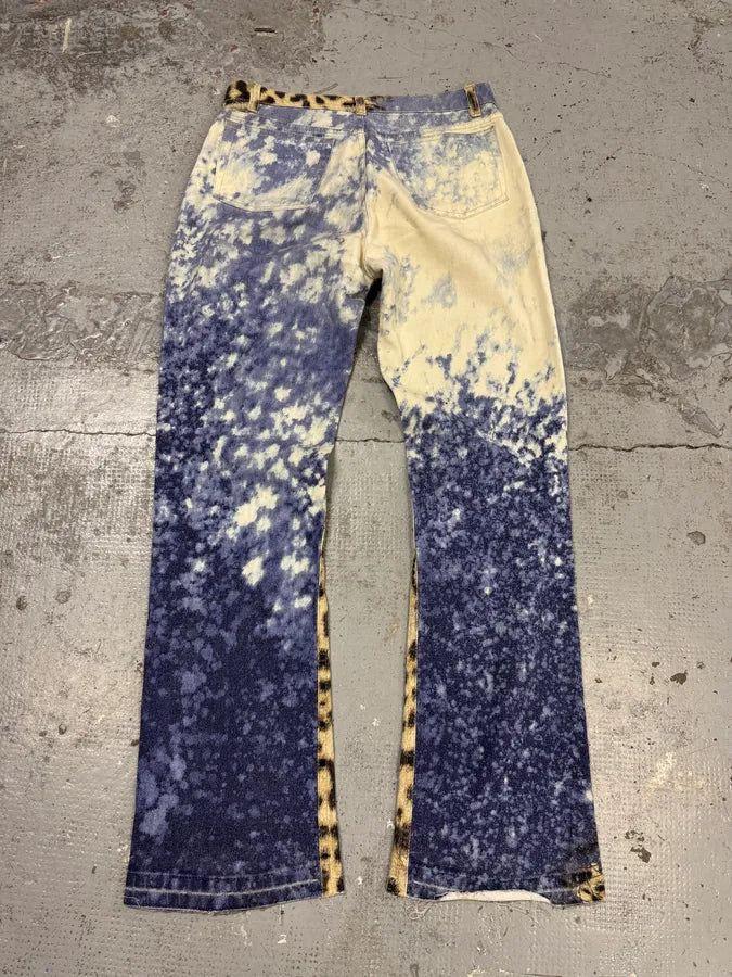 FW2001 Roberto Cavalli Blue Ocean Leopard Pants vcKnHlS 4