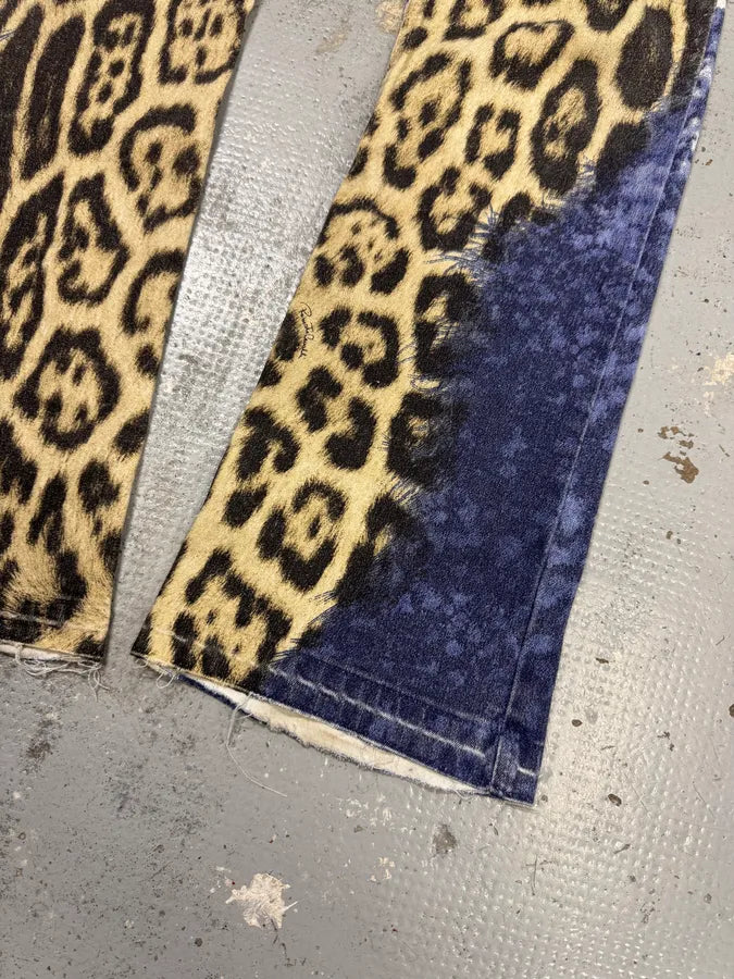 FW2001 Roberto Cavalli Blue Ocean Leopard Pants vcKnHlS 7