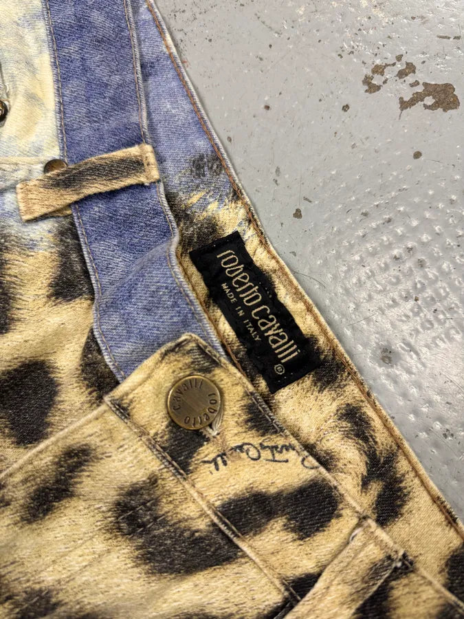 FW2001 Roberto Cavalli Blue Ocean Leopard Pants vcKnHlS 8