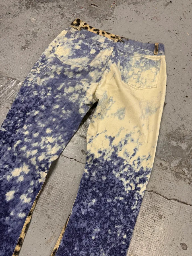 FW2001 Roberto Cavalli Blue Ocean Leopard Pants vcKnHlS 9