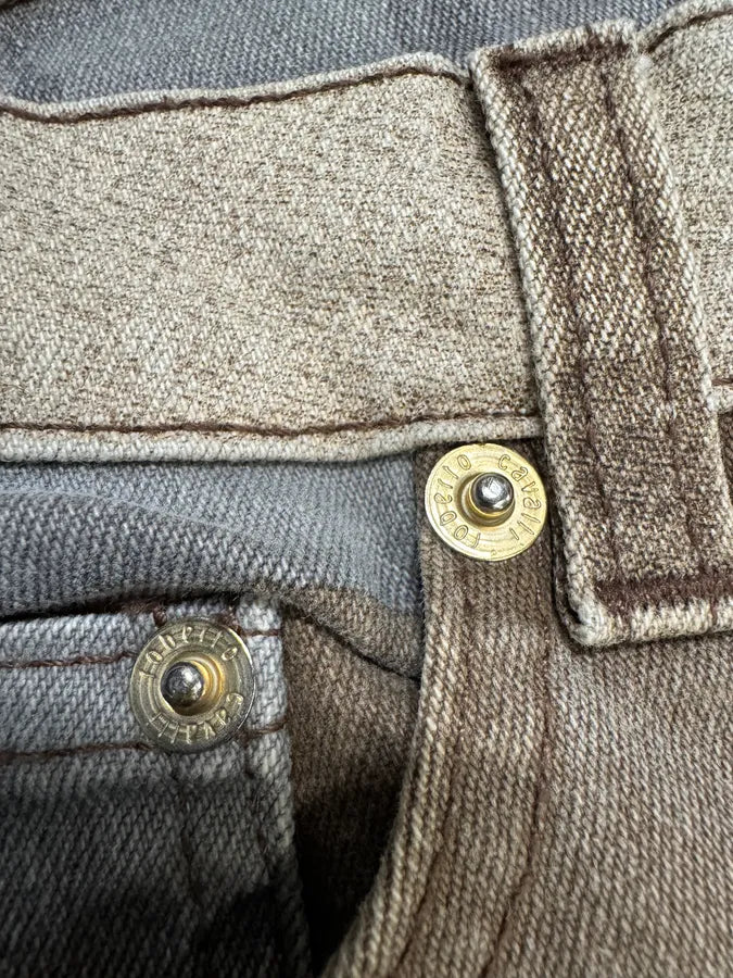 FW2001 Roberto Cavalli Brown Autumn Forest Wood Pants (S) pcZiyCW 14