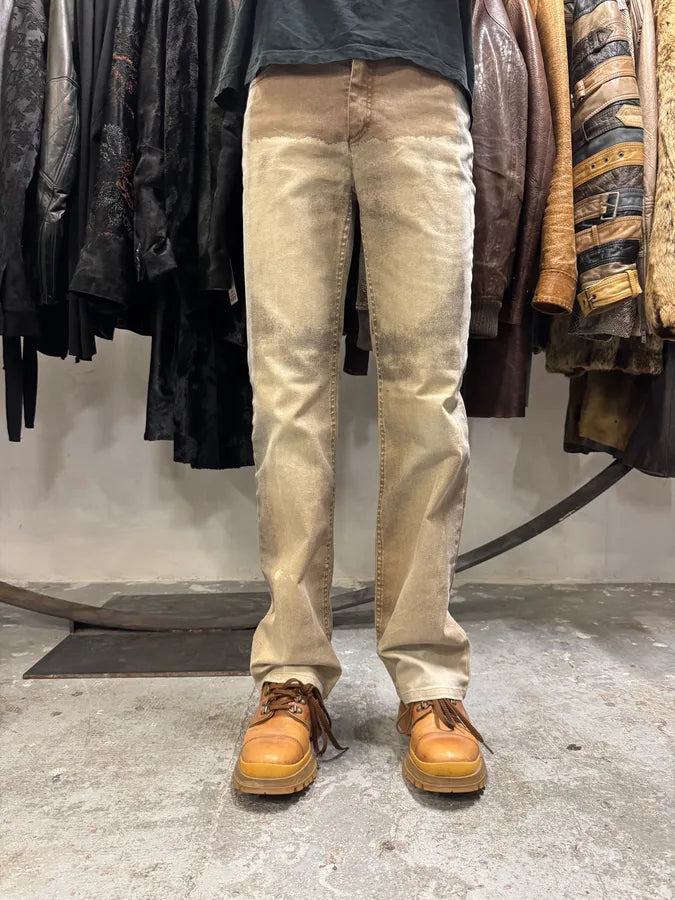 FW2001 Roberto Cavalli Brown Autumn Forest Wood Pants (S) pcZiyCW 2