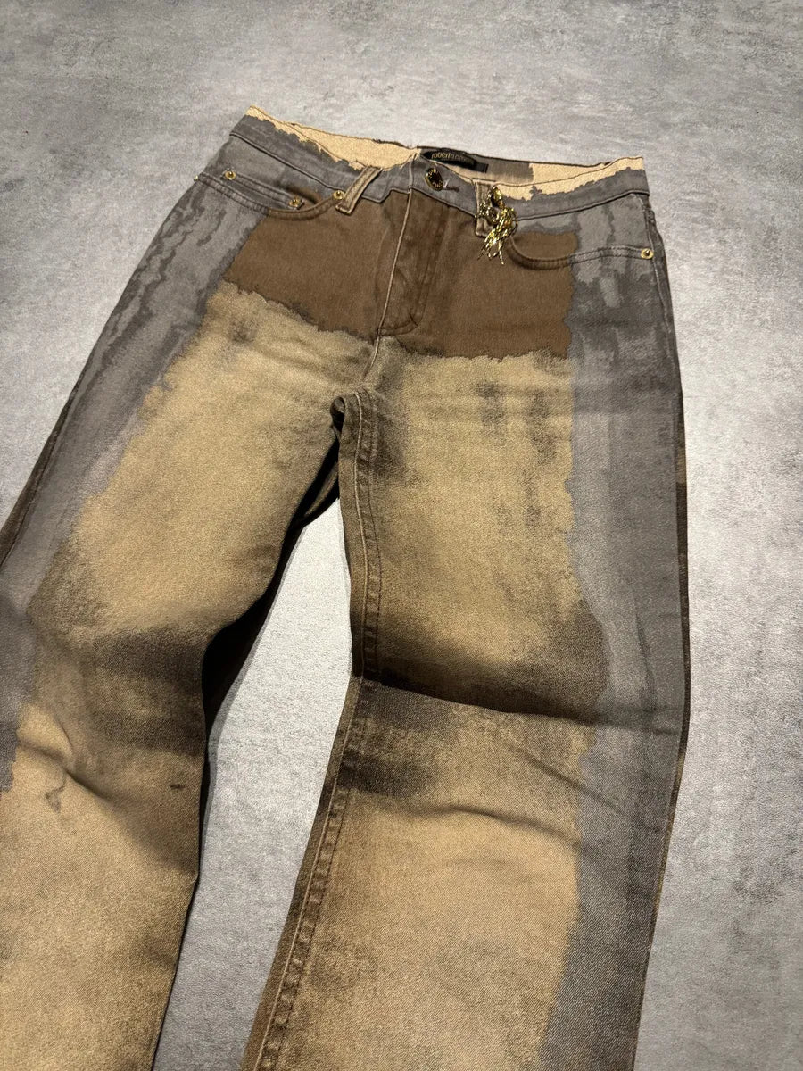 FW2001 Roberto Cavalli Brown Autumn Forest Wood Pants (XS) 2