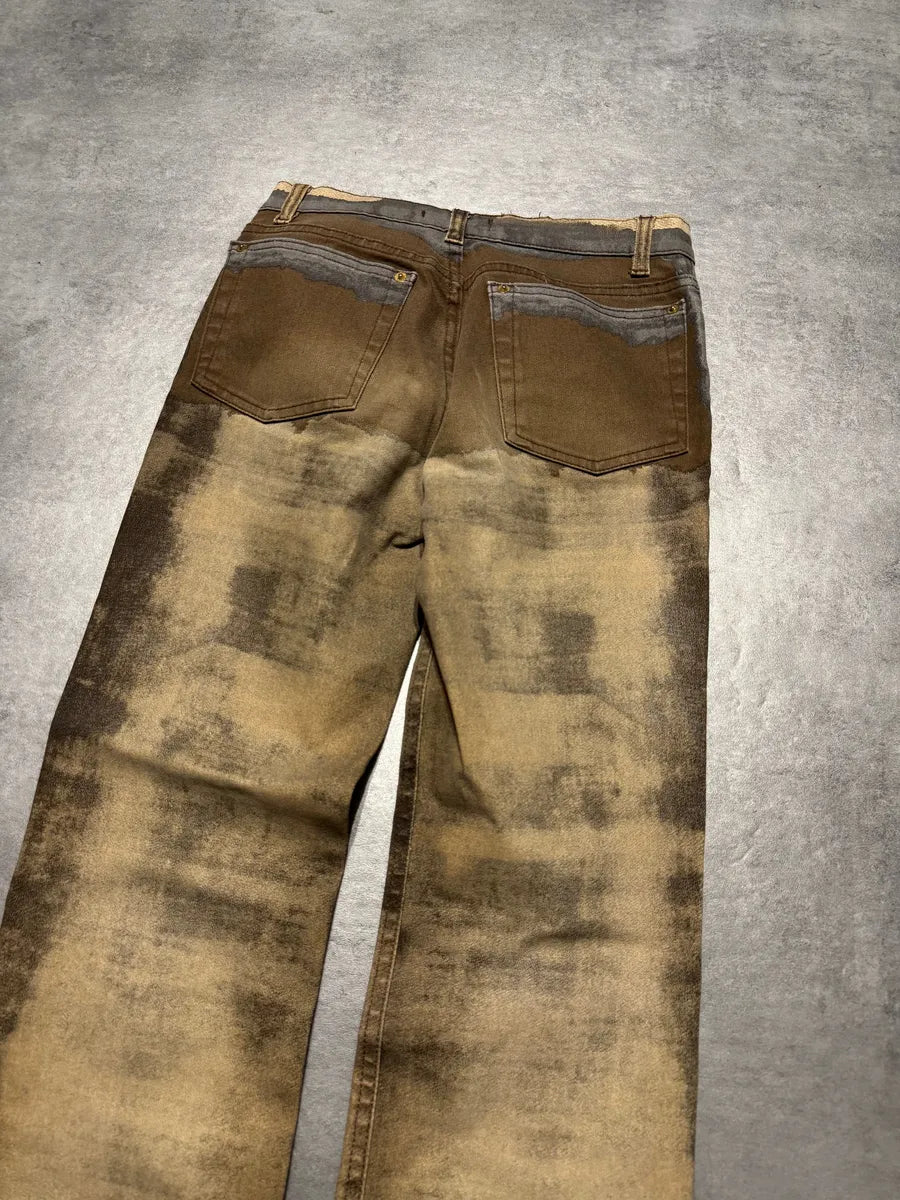 FW2001 Roberto Cavalli Brown Autumn Forest Wood Pants (XS) 3