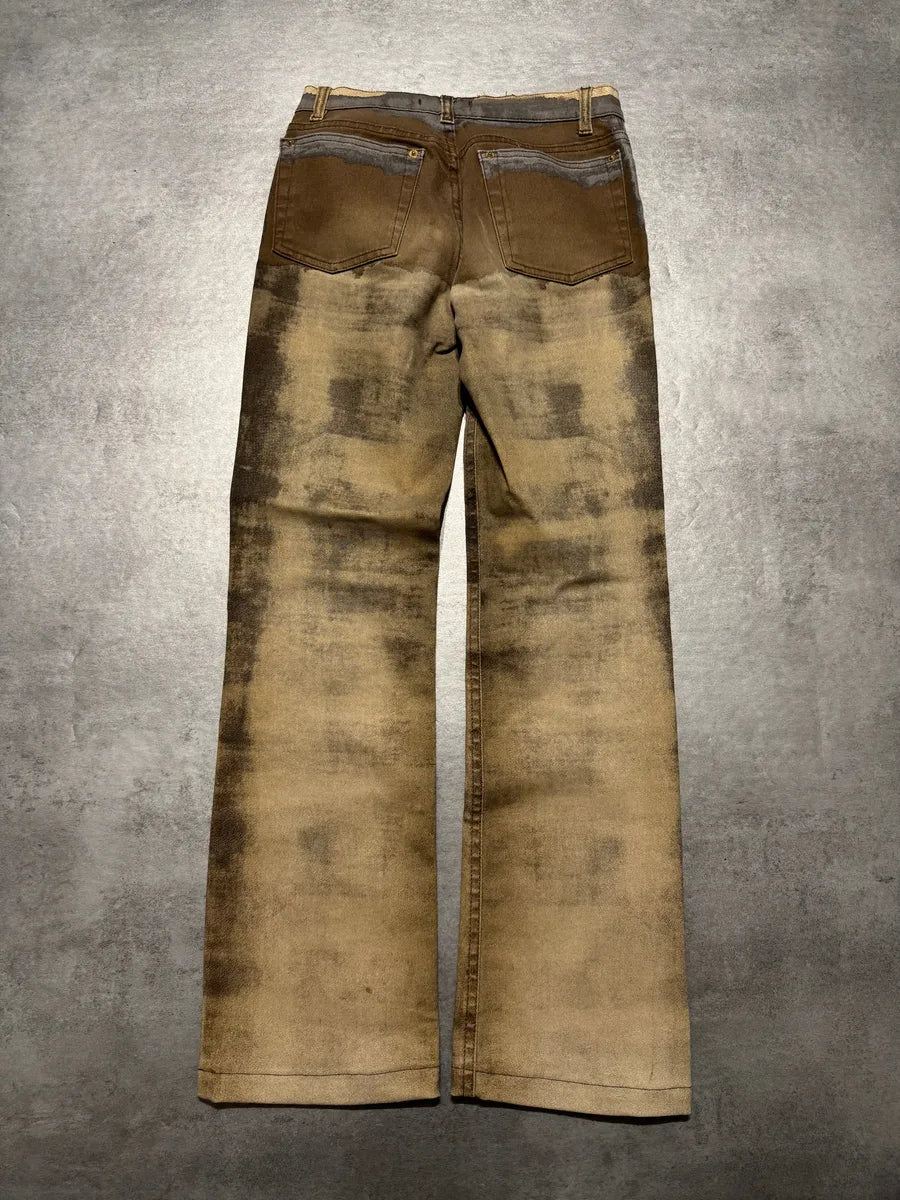 FW2001 Roberto Cavalli Brown Autumn Forest Wood Pants (XS) 4