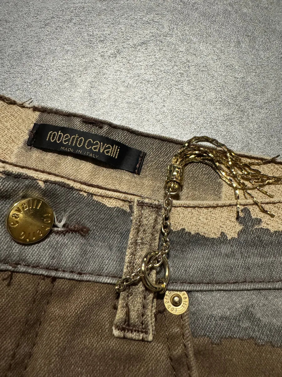 FW2001 Roberto Cavalli Brown Autumn Forest Wood Pants (XS) 6