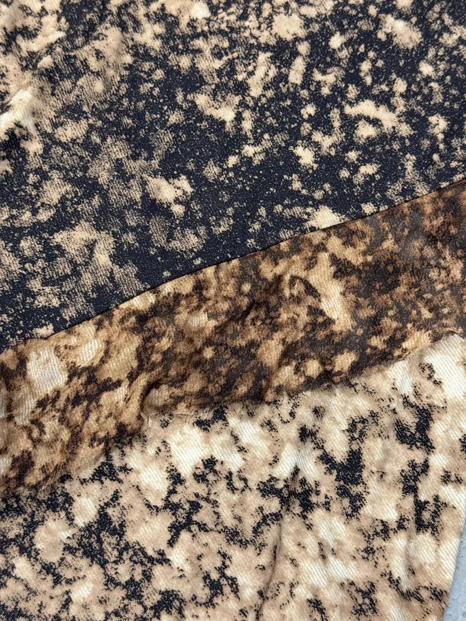 FW2001 Roberto Cavalli Cheetah Abstrat Tan Silk Dress exUJApN 15