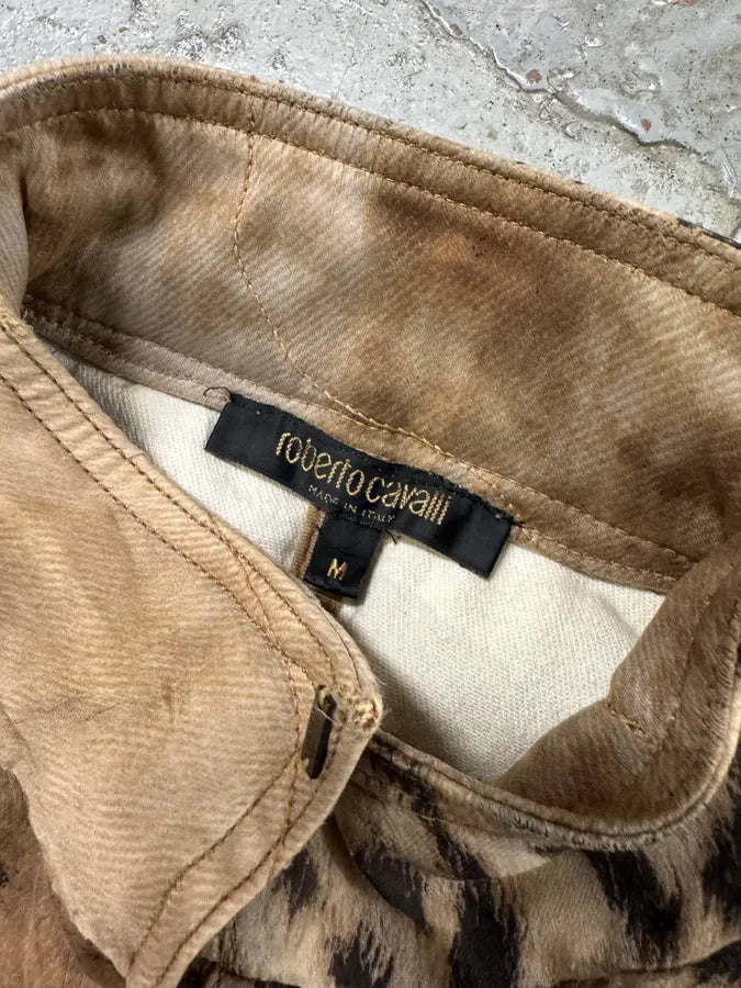 FW2001 Roberto Cavalli Destroyed Leopard Cropped Jacket sUbSVzQ 7