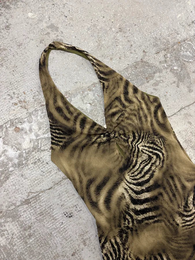 FW2001 Roberto Cavalli Faded Safari Zebra Dress JjUMabr 2